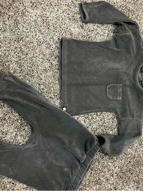Kids Cozy Two-Piece Matching Set in Charcoal Gray